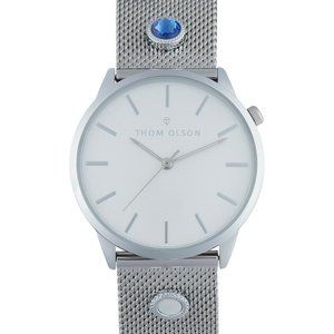 Thom Olson Women's Silver-Tone Mesh Bracelet Watch